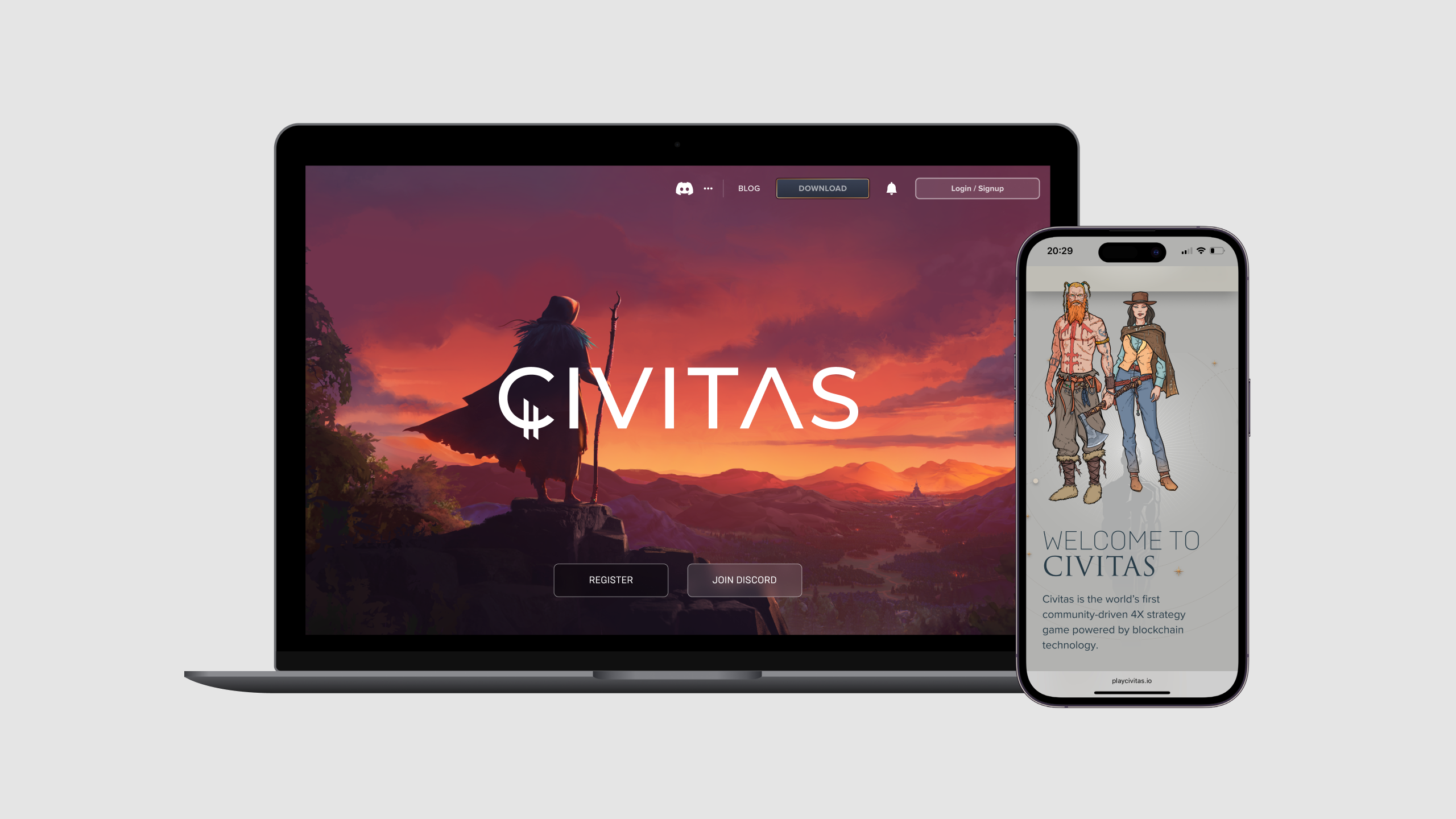 Civitas Web on Desktop and Mobile